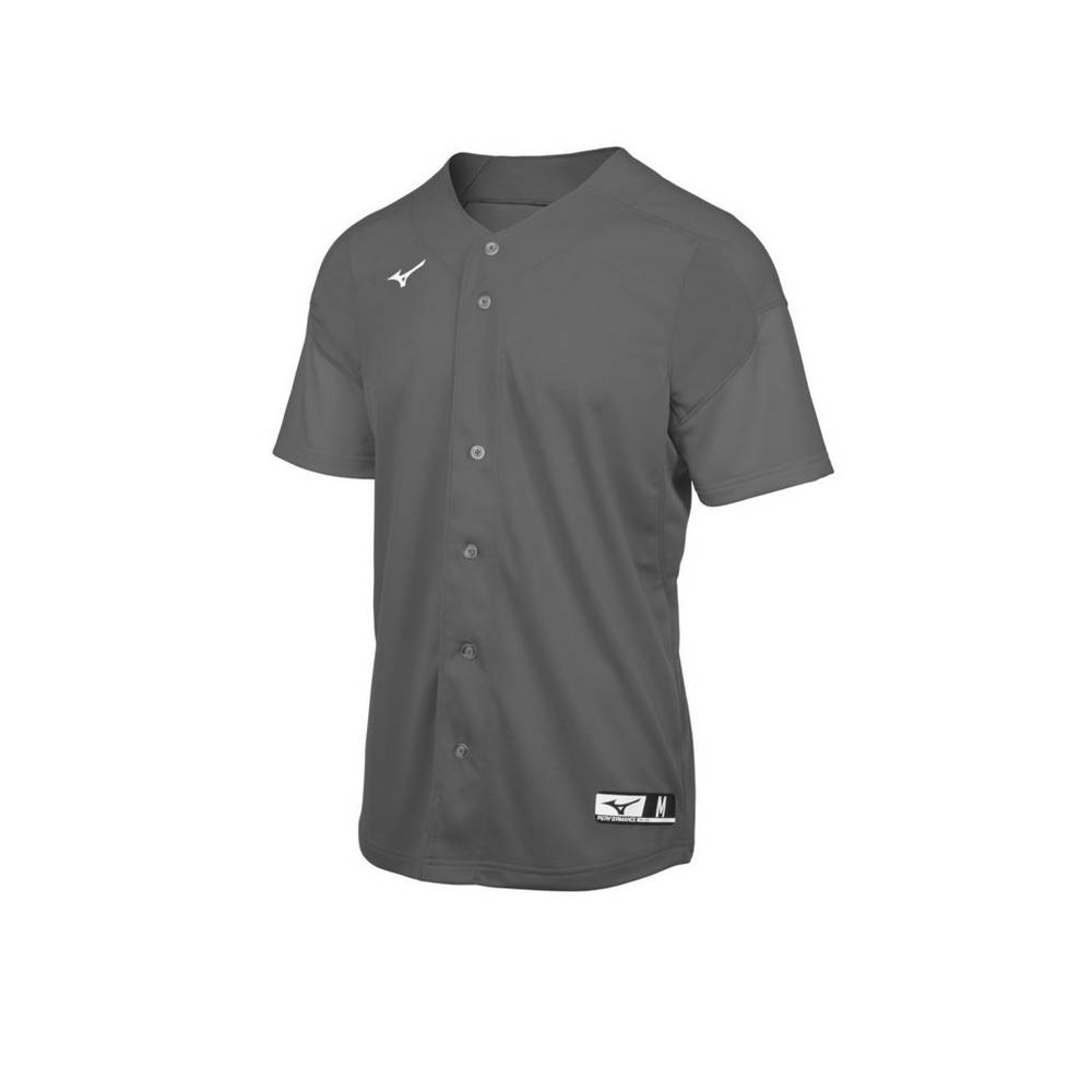 Camisas Mizuno Baseball Aerolite Full Button - Homem - Cinzentas - SAQXB5018